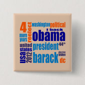 Barack Obama 2012 Label Cloud Button (Voorkant)
