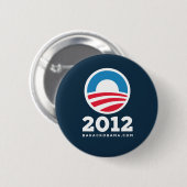 Barack Obama 2012 "O" (Donkerblauw) Ronde Button 5,7 Cm (Voorkant /achterkant)