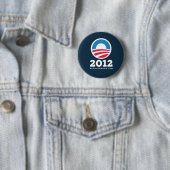 Barack Obama 2012 "O" (Donkerblauw) Ronde Button 5,7 Cm (In situ)