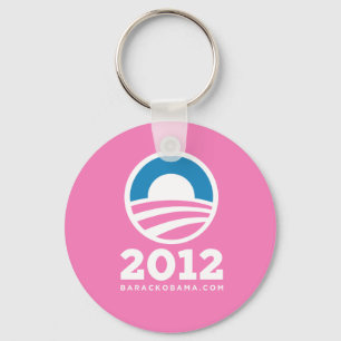 Barack Obama 2012 "O" Logo (roze) Sleutelhanger