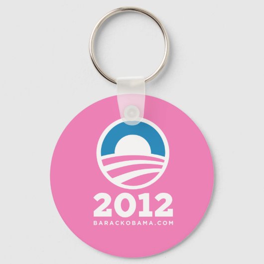 Barack Obama 2012 "O" Logo (roze) Sleutelhanger (Voorkant)