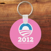 Barack Obama 2012 "O" Logo (roze) Sleutelhanger (Voorkant)