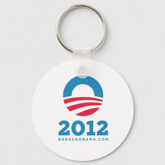 Barack Obama 2012 "O" (wit) Sleutelhanger (Voorkant)