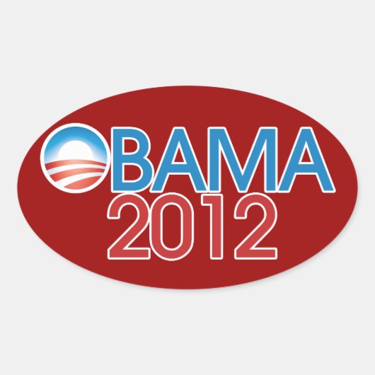 Barack Obama 2012 Ovale Sticker (Voorkant)