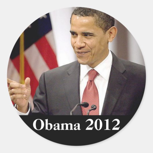 Barack Obama 2012 Ronde Sticker (Voorkant)