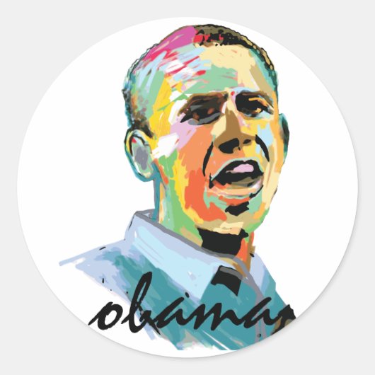 Barack Obama 2012 Ronde Sticker (Voorkant)