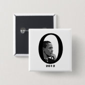 Barack Obama 2012 Vierkante Button 5,1 Cm (Voorkant /achterkant)