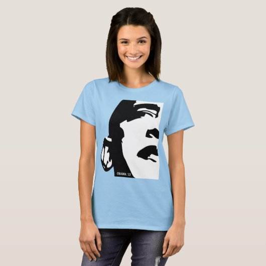 Barack Obama 2012 zwart-wit T-shirt (Voorkant volledig)