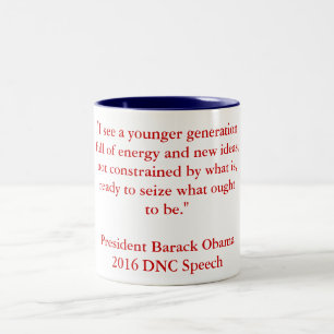 Barack Obama 2016 DNC Speech Tweekleurige Koffiemok