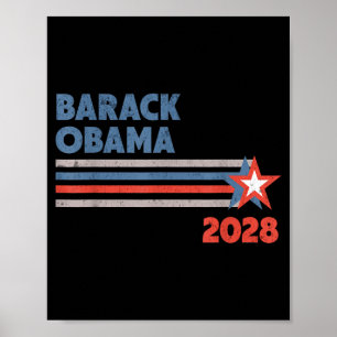 Barack Obama 2028 Voor President Patriottische Cam Poster