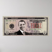 Barack Obama $3 Bill Poster (Voorkant)