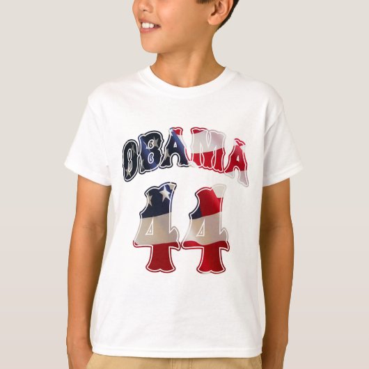 Barack Obama 44 vlag onder shirt (Voorkant)