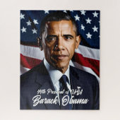 Barack Obama 44e President & Amerikaanse vlag Legpuzzel (Verticaal)