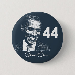 Barack Obama 44e President met handtekening Ronde Button 5,7 Cm