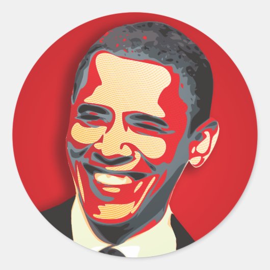 Barack Obama 44e President Ronde Sticker (Voorkant)