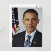 BARACK OBAMA 44e President van de Verenigde Staten Briefkaart (Voorkant / Achterkant)