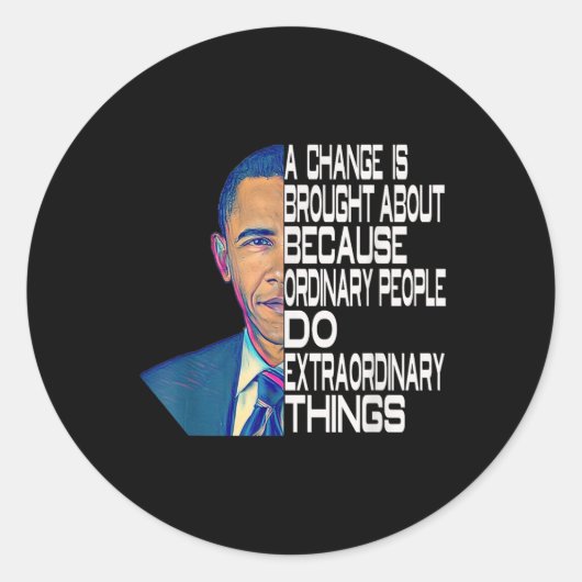 Barack Obama 44e President van de VS Ronde Sticker (Voorkant)