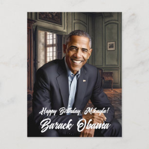 Barack Obama 44e verjaardag van de president Briefkaart