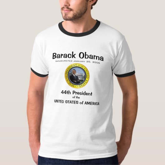 Barack Obama - Adult Ringer T-Shirt (Voorkant)