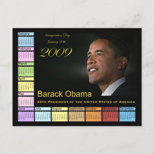 Barack Obama Agenda Briefkaart (Voorkant)