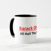 Barack Obama, allemaal hagelen de eizer. KoffieMo Mok (Voorkant links)