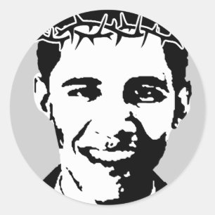 Barack Obama als Jezus Ronde Sticker