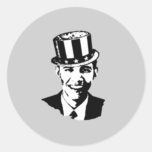 Barack Obama als Uncle Sam Ronde Sticker (Voorkant)
