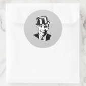 Barack Obama als Uncle Sam Ronde Sticker (Tas)
