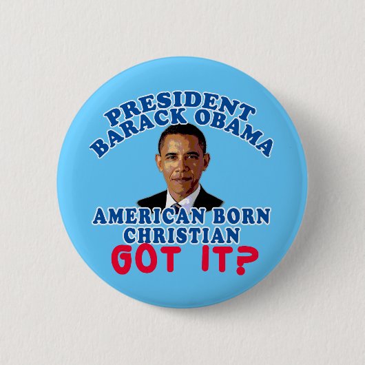 Barack Obama American Born Christelijk Ronde Button 5,7 Cm (Voorkant)