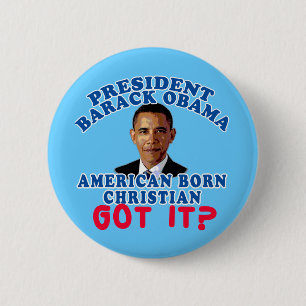 Barack Obama American Born Christelijk Ronde Button 5,7 Cm