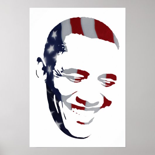 Barack Obama - Amerikaanse vlag - Poster (Voorkant)
