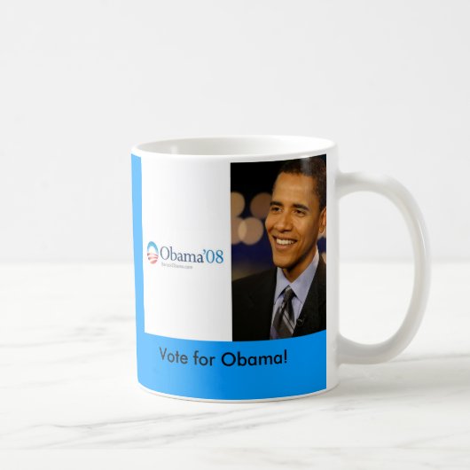 Barack Obama &apos;08 Desktop Wallpaper, Stemming  Koffiemok (Rechts)