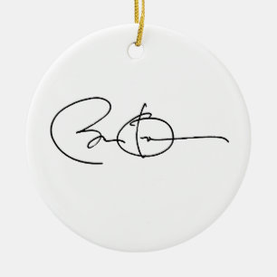 BARACK OBAMA AUTOGRAPH -.png Keramisch Ornament
