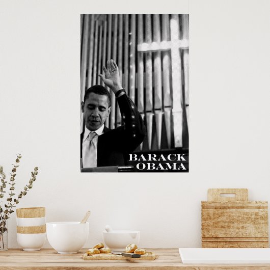 Barack Obama B&W Poster (Keuken)