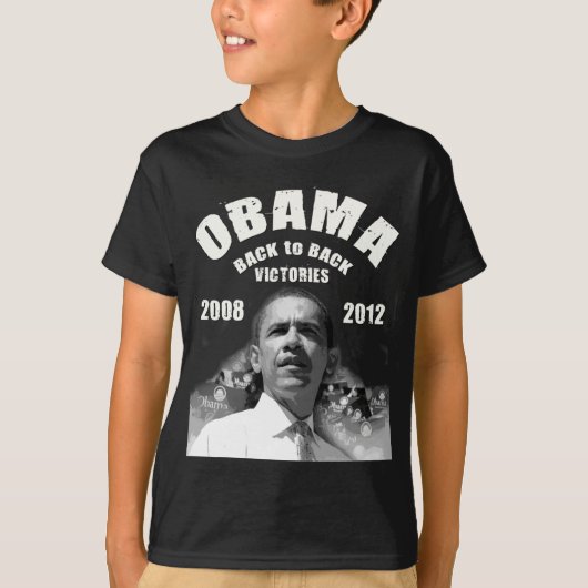 Barack Obama Back-to-Back Victory Items T-shirt (Voorkant)