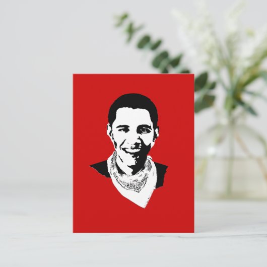 Barack Obama Bandana Briefkaart (Staand voorkant)