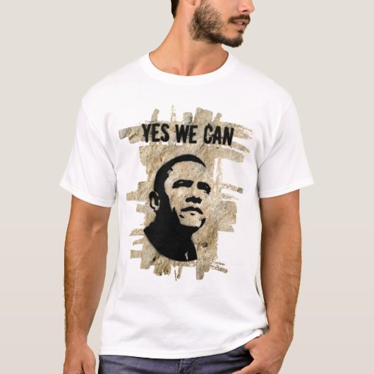 Barack Obama (beide zijden) - Rock Stencil T-shirt (Voorkant)