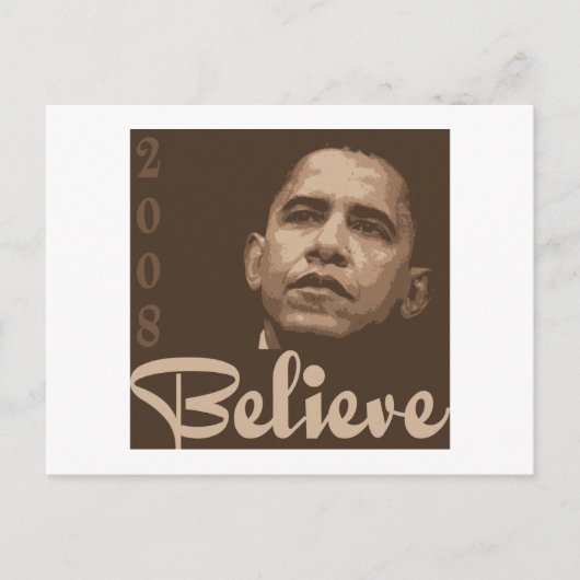 Barack Obama Believe Briefkaart (Voorkant)