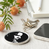 Barack Obama Black & White Profile Sleutelhanger (Zijkant)