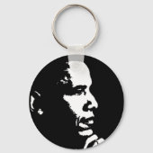 Barack Obama Black & White Profile Sleutelhanger (Voorkant)