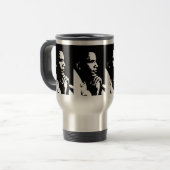 Barack Obama Black & White Profile Travel Reisbeker (Voorkant links)