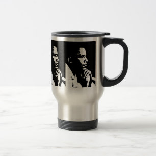 Barack Obama Black & White Profile Travel Reisbeker