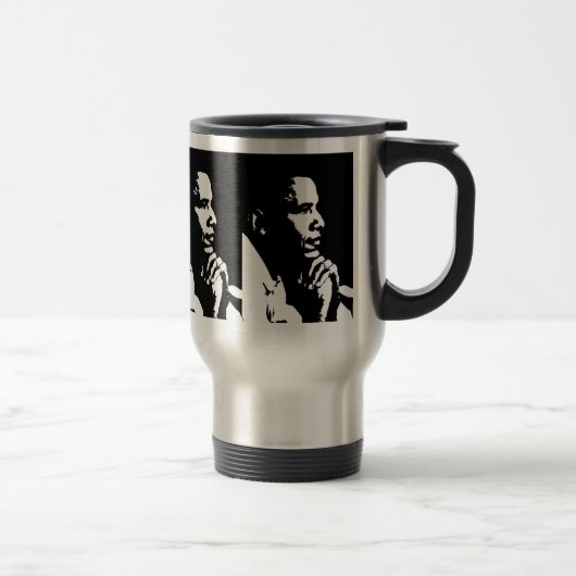 Barack Obama Black & White Profile Travel Reisbeker (Rechts)
