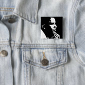 Barack Obama Black & White Profile Vierkante Button 5,1 Cm (In situ)