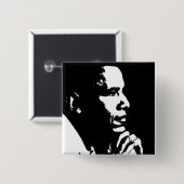 Barack Obama Black & White Profile Vierkante Button 5,1 Cm (Voorkant /achterkant)