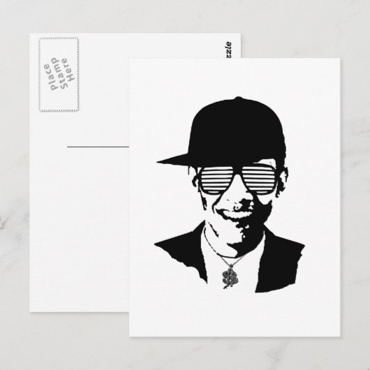 Barack Obama Bling Briefkaart (Voorkant / Achterkant)