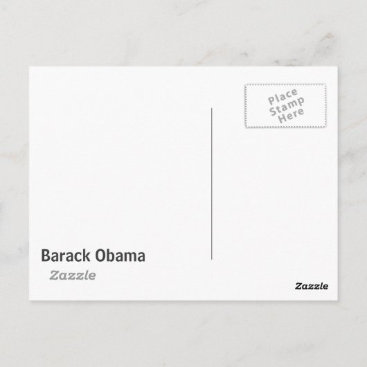 Barack Obama Briefkaart (Achterkant)