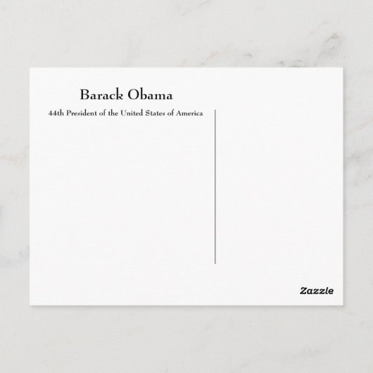Barack Obama Briefkaart (Achterkant)