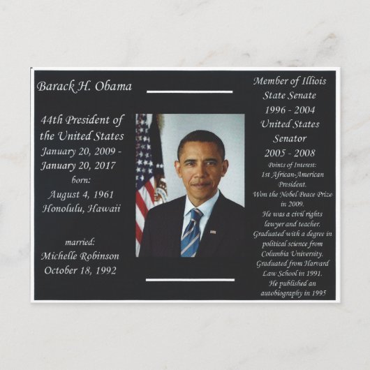 Barack Obama Briefkaart (Voorkant)