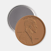Barack Obama Bronzen Penny Circulaire Magneet (Voorkant / Achterkant)